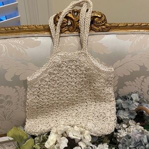Glittery, crochet, large tote handbag